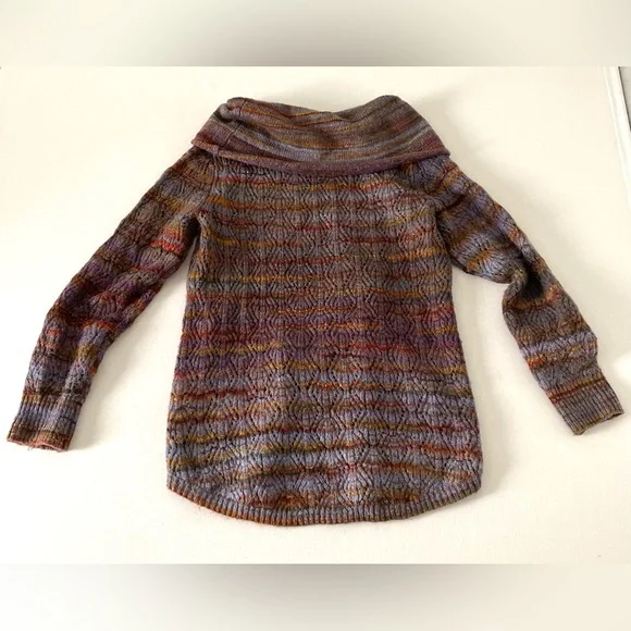 Royal Robbins Multi Color Blue Purple Knit Cowl Neck Sweater Tunic Medium M - Picture 5 of 10